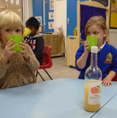 We pressed our apples and pears and tested the juice.